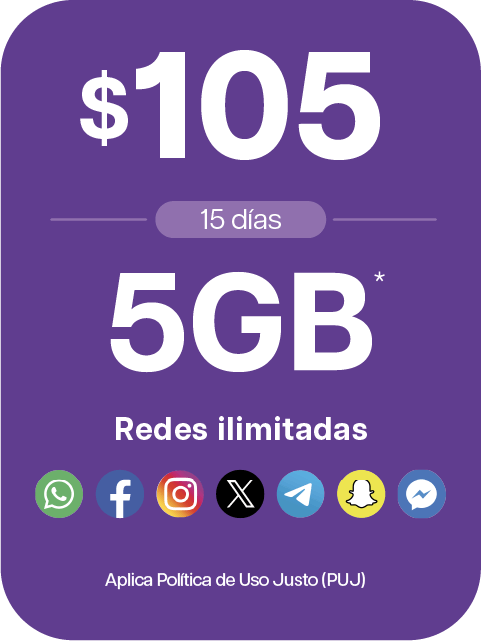 paquete 15 días 5gb