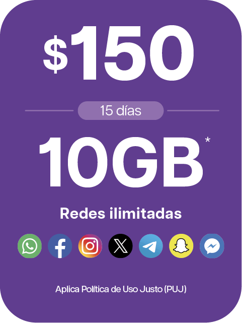 paquete 15 días 10gb